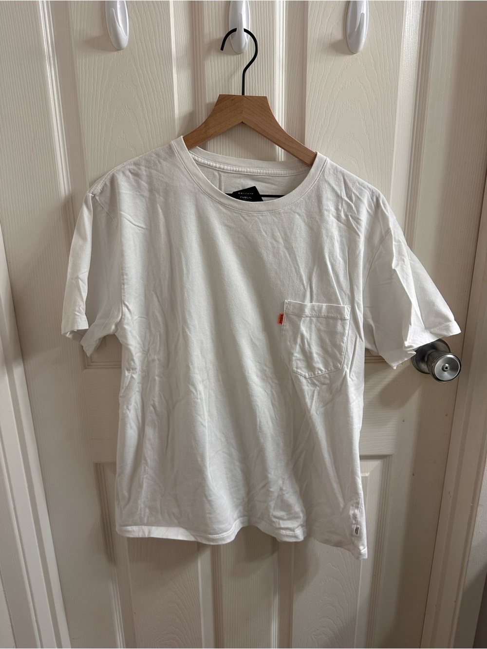 Salvage White Crew Neck Pocket Tee